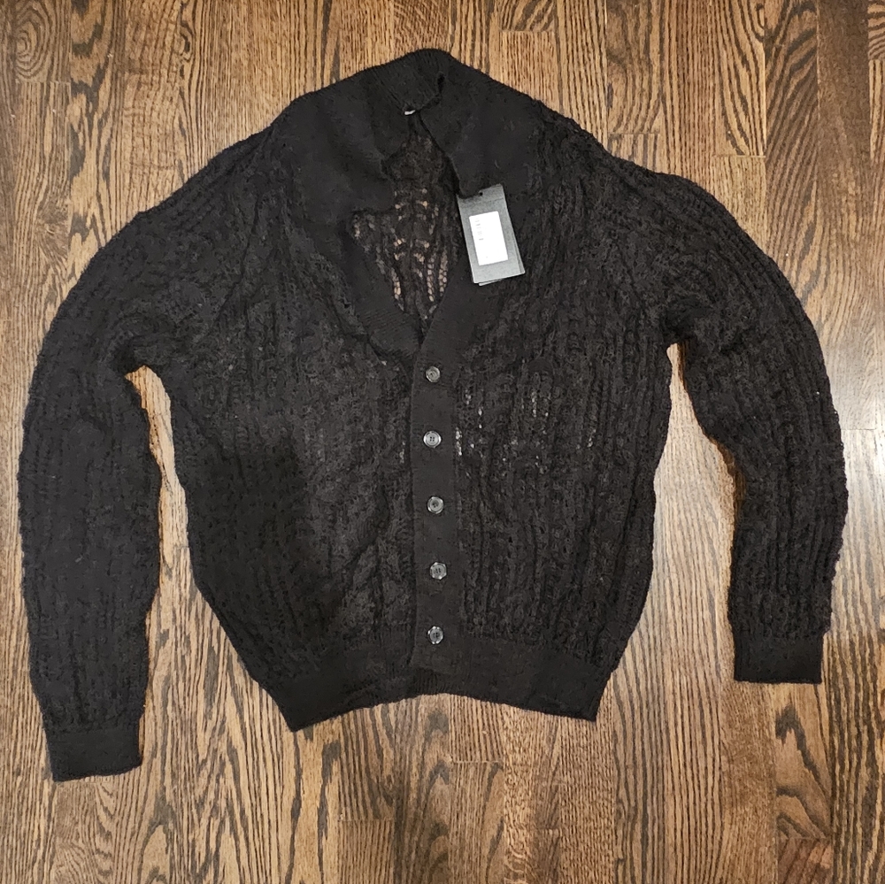 NWT Saint Laurent 70's Mohair And Lace Gilet